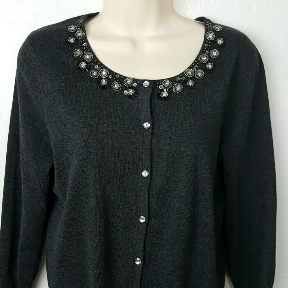 Cable&Gauge gray button up cardigan details women size M